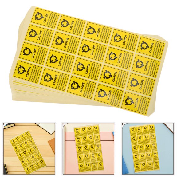 Vosarea 1000Pcs Yellow Anti Static Warning Label Stickers Self Adhesive for Electronics Packaging