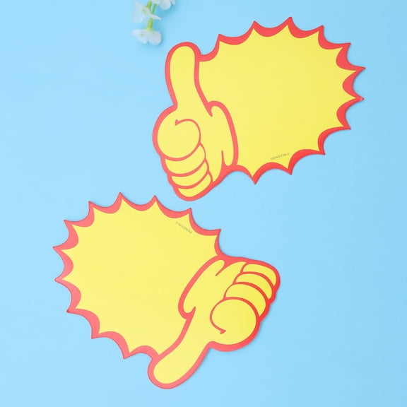 Vosarea 100Pcs Durable Yellow Paper Price Labels Thumb Shape Easy Clip on for Jewelry Goods