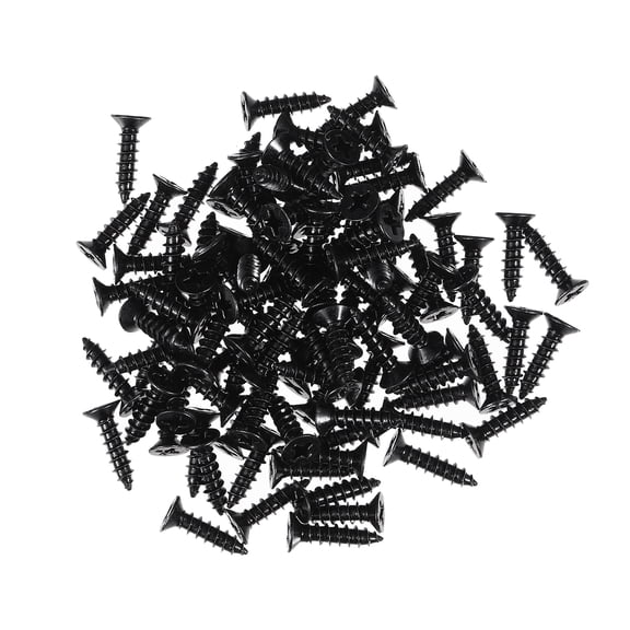 Vosarea 100pcs Drywall Nails M4x16 Carbon Steel Cross Flat Head Screws Repairment Black
