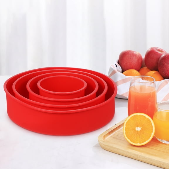 NIAIZEK 4-Piece Round Cake Pan Set Non-Stick Baking Pans for Layer Cakes, Kitchen Bakeware, 9.69x9.65x2.28 inches