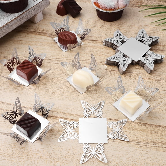 NIAIZEK 50 Pcs Decorative Paper Truffle Wrappers Cupcake Liners for Chocolate Candy Cups Disposable Baking Supplies 3.94x3.94x0.08in