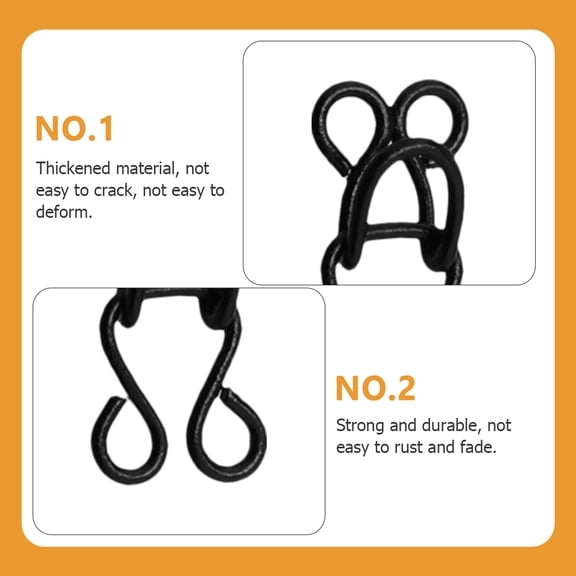 Vosarea Thickened Black Metal Hook and Eye Closures, Strong Sewing Project Kit