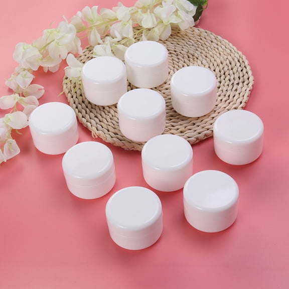 Vosarea 10Pcs Portable White PP Cosmetics Storage Box for Sample Pots and Travel