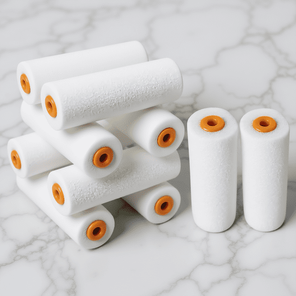 Vosarea 10Pcs Small White Paint Roller Replacement Sleeves for House Painting Projects