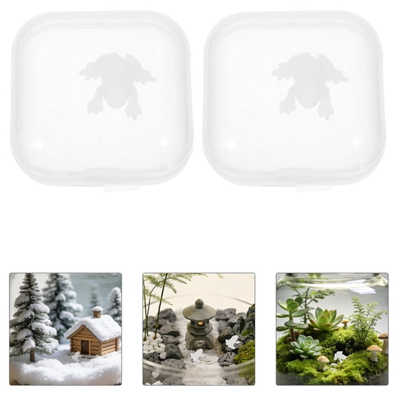 Vosarea 10Pcs Small White Plastic Frog Figurines for Resin Craft Jewelry and Micro Landscape Accessories