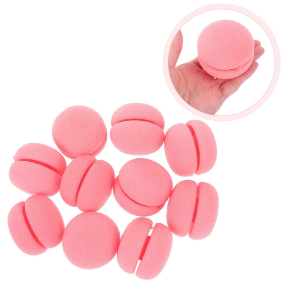 Vosarea Pink Sponge Hair Rollers Soft Comfortable for All Hair Types 10Pcs