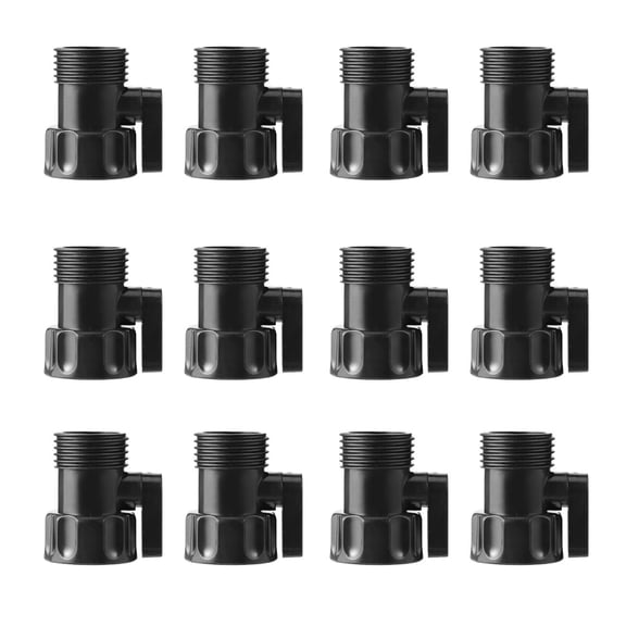 Vosarea 12Pcs 3 4 Inch Hose Shut Off Valve Black Plastic for Garden Sprayer and Water Gun