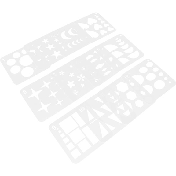 Vosarea 12Pcs Durable Plastic Stencils for Geometric Drawing and Craft Templates