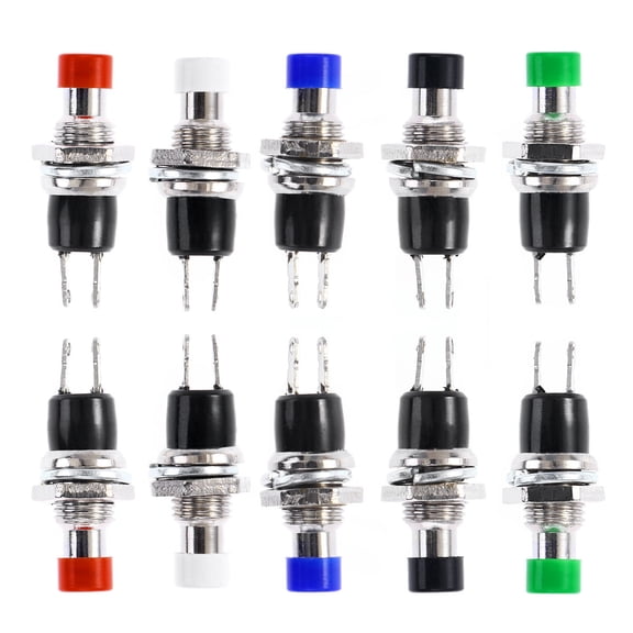 Vosarea 12Pcs Spst Momentary Push Button Switch for Car Doorbell Control