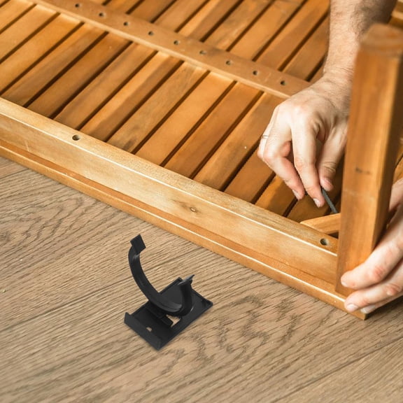 Vosarea 12Sets Kitchen Kickboard Clips Plastic Plinth Clips for Cabinet Baseboard Support Black