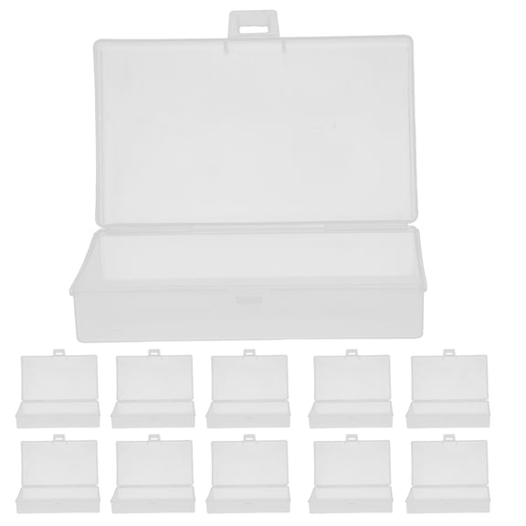 Vosarea Transparent Plastic Box, PP, Hinged Lid, Sturdy, Compact, for Home, 12Pcs