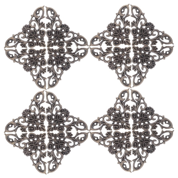 Vosarea 16Pcs Antique Bronze Decorative Corner Brackets for Wood Cabinets and Jewelry Boxes
