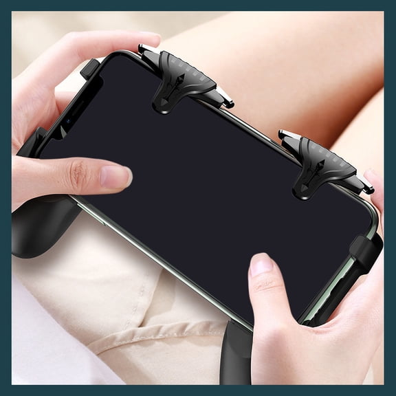 Vosarea 1Pair Practical Game Handle Trigger Black Game Accessory Portable for Most Smartphones