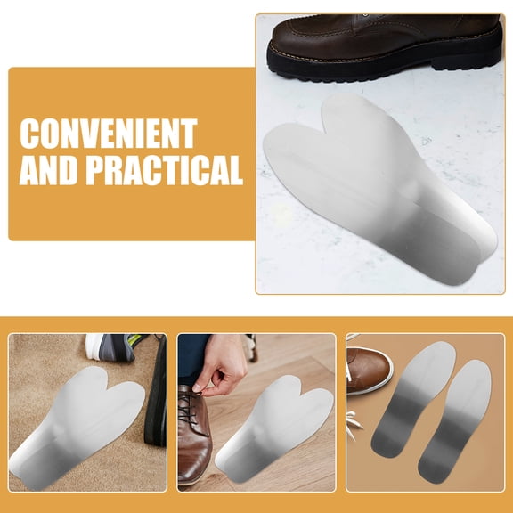 Vosarea 1Pair Replacement Shoe Insoles Stainless Steel Durable Boot Inserts for Work Hiking and Daily Use