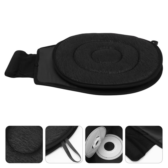 Vosarea 1Pc Black Swivel Chair Pad with Non Slip Bottom for Easy Rotation and Comfortable Seating