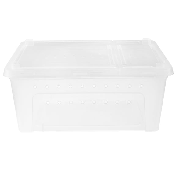 Vosarea 1Pc Durable PP Plastic Case for Reptile Use with Anti Escape Design and Air Holes White