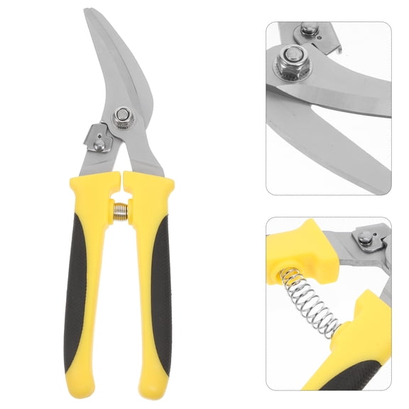 Vosarea High Carbon Steel Metal Sheet Scissor, Yellow PP Handle, Labor-Saving, Multipurpose, 1Pc