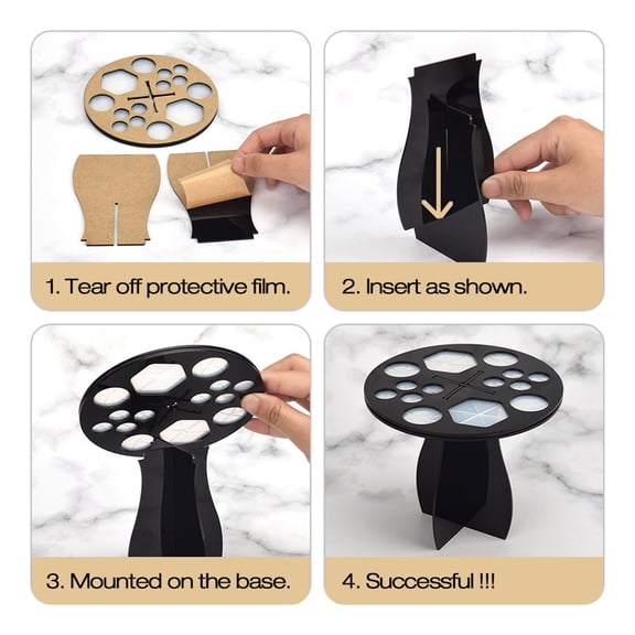 Vosarea 1Pc Makeup Brush Drying Rack Black with 14 Organized Holes for Easy Transport