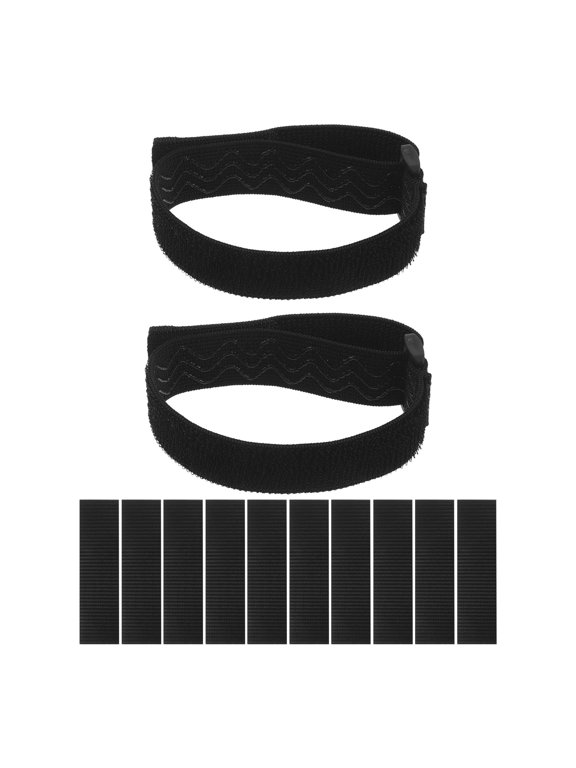 1Set Black Knee Boots Strap with Hook Loop Fastener for Enhanced Stability