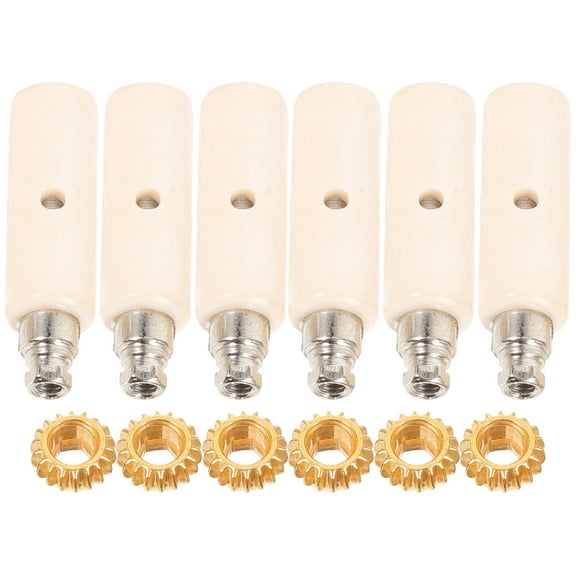 Vosarea 1Set Bass Guitar Tuning Peg Button Gears Golden Reliable Replacement with Anti Slip Screw Design