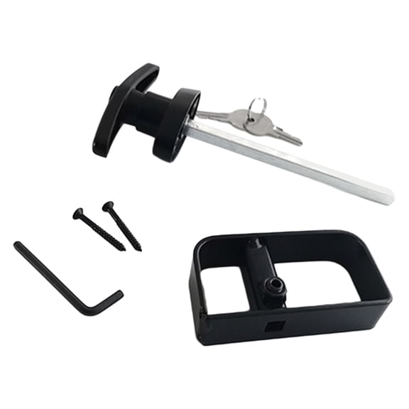 Vosarea T Handle Lock Set Black Zinc Alloy Iron Pom for Barn Garage Gate