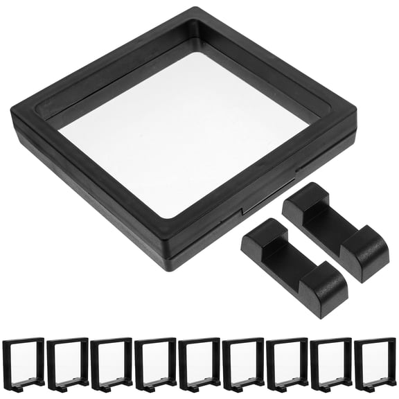 Vosarea 1Set Decorative Black Floating Frame for Coins Stamps Jewelry with Transparent Acrylic Display