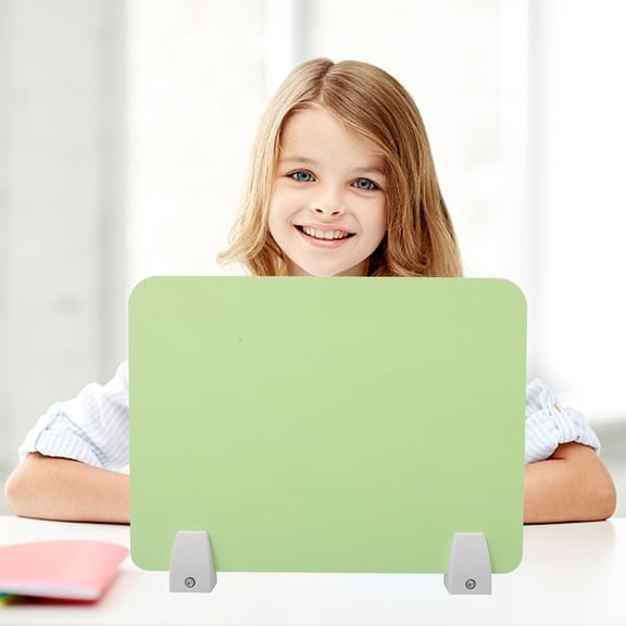 Vosarea 1Set Desktop Privacy Board Green Sneeze Guard Barrier for School and Work