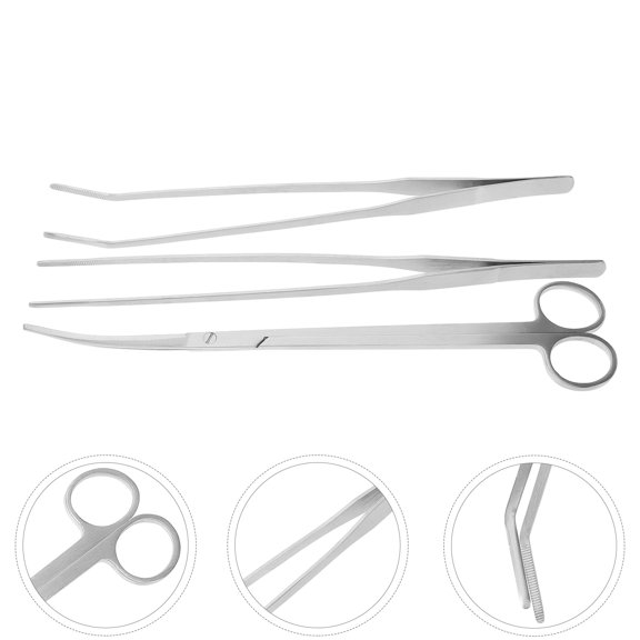 Vosarea 1Set Plated Silver Aquascaping Tool Set with Rust Resistant Stainless Steel for Aquatic Plants