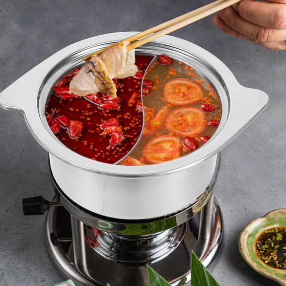Vosarea 1Set Stainless Steel Hot Pot with Thickened Design for Even Heat and Dual Flavor Cooking