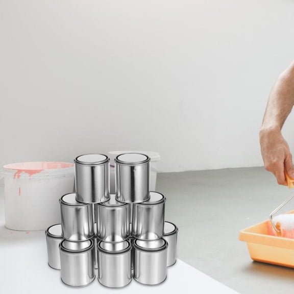 Vosarea 1Set Unlined Metal Paint Pails with Easy Opener Lid for Storage of Paint and Epoxies