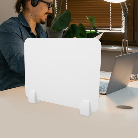 Vosarea 1Set White Desk Privacy Panel Sneeze Guard Barrier Easy Setup and Simple Design