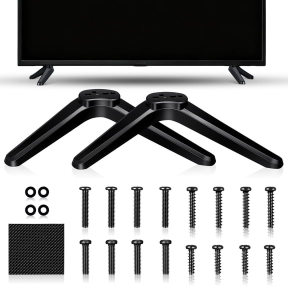 Vosarea 2 Pcs TV Mount Stand Television Mounting Brackets Plastic Legs with Screws for 32-55 Inch TVs Black 8.25X2.36X1.18in