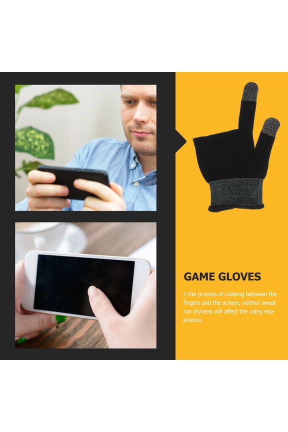 2Pair Touch Screen Gloves Black High Two Finger Gaming Gloves