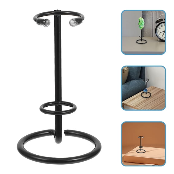 Vosarea 2Pcs Black Crystal Wand Display Stand Storage Rack for Personal Collections Or Store Decor