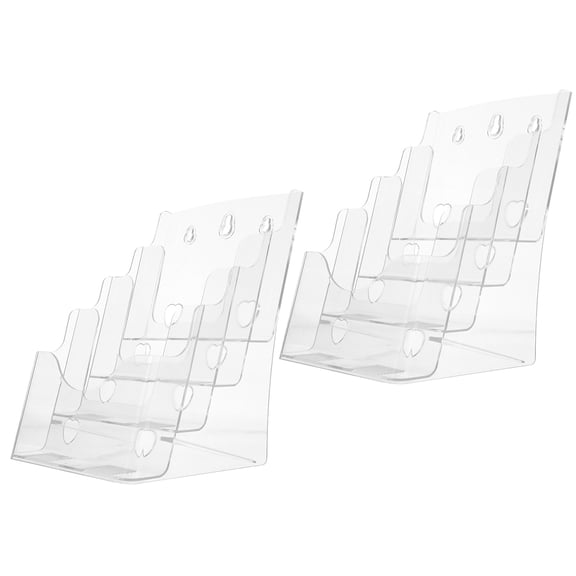 Vosarea 2Pcs Clear Plastic Flyer Holder Stand for Paper Display and Document Organizing