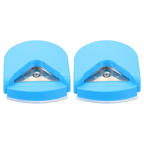 Vosarea 2Pcs Convenient Corner Rounder Blue Paper Cutter with Stainless Steel Cutting Dies