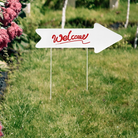 Vosarea 2Pcs Corrugated Plastic Yard Stakes with Detachable Arrow for Outdoor Decor