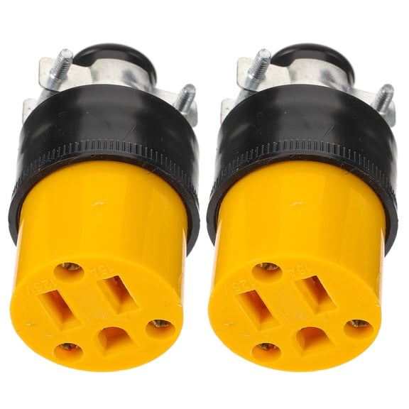 Vosarea 2Pcs Extension Cord Ends Female 3 Prong Electrical Replacement Plugs for Charging Use