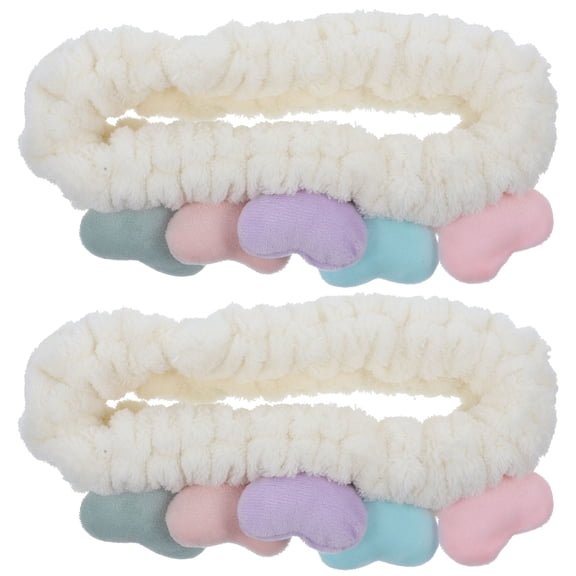 Vosarea 2Pcs Facial Hair Ties in Beige with Adjustable Elastic for Comfortable Skincare Use
