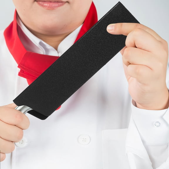 Vosarea 2Pcs Felt Lined Black Chef Guard Set Kitchen Sheath Covers for Culinary Knives
