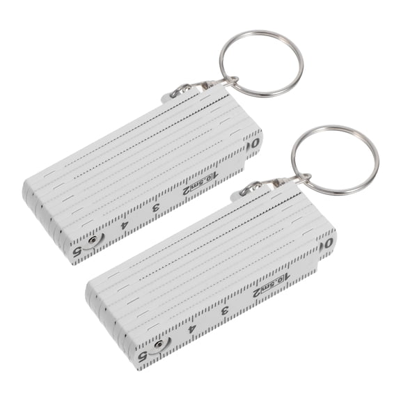 Vosarea 2Pcs Foldable Carpenter Ruler Plastic Pocket Measuring Stick with Clear Scale