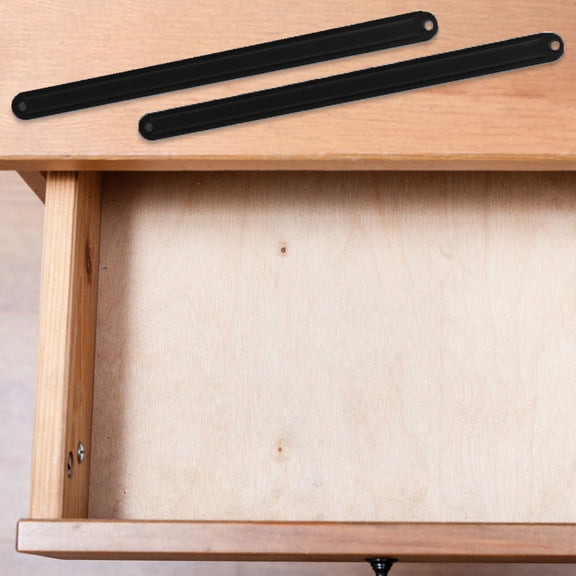 Vosarea 2Pcs Black Drawer Guide Rails Side Mount for Wardrobe and Dresser with Stable Glide