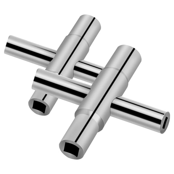 Vosarea 2Pcs Heavy Duty 4 Way Sillcock Key Multi Purpose Wrench for Water Gas Electric Meter Use