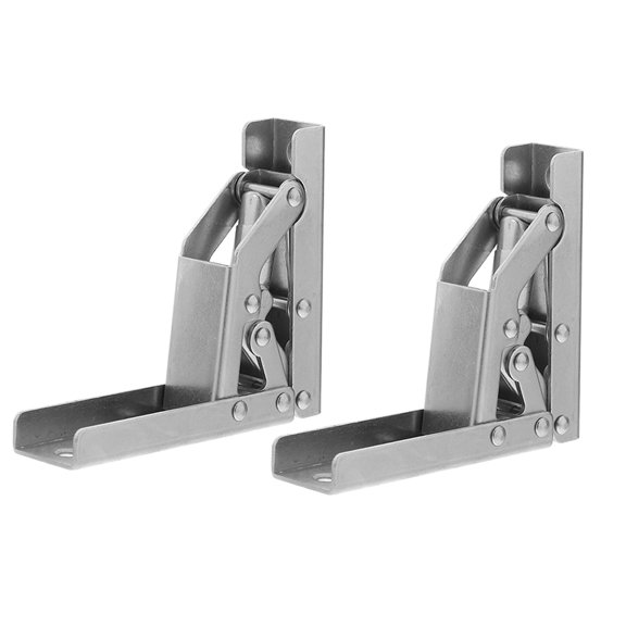 Vosarea 2Pcs Heavy Duty Plated Silver Folding Desk Hinges with Precision Design Ideal for Concealed Cabinet Doors