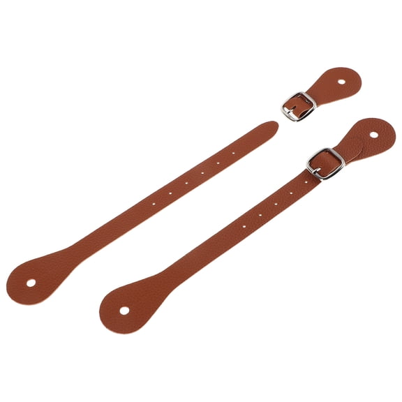 Vosarea 2Pcs Light Brown Equestrian Horse Spur Strap Adjustable for Horse Riding Equipment