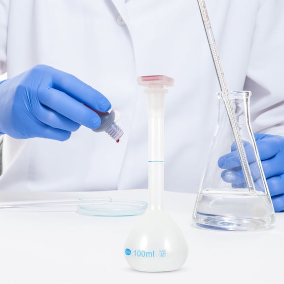 Vosarea 2Pcs Laboratory Volumetric Flask White Plastic Multi-Functional Capacity Dispenser
