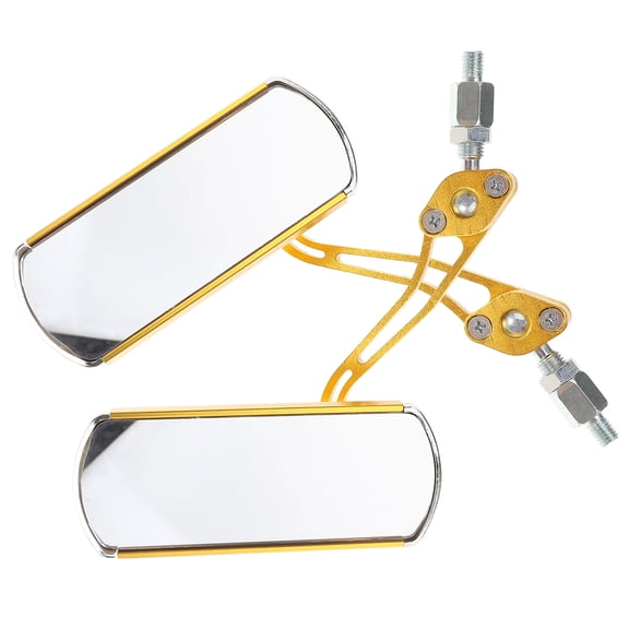 Vosarea Set of 2 Golden Side Mirrors with Wide Clear Visibility and Easy Installation for Riding