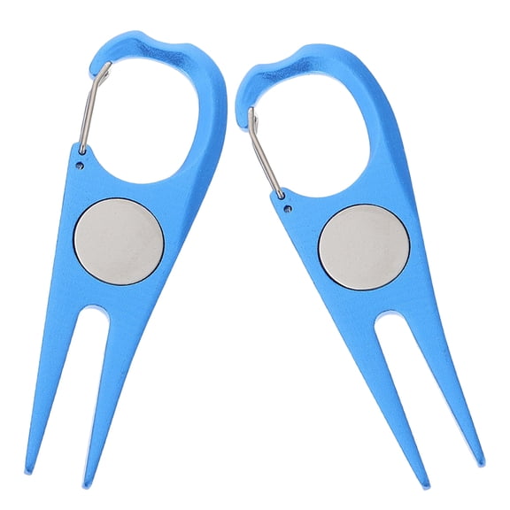 Vosarea 2Pcs Professional Aluminium Divot Repair Tool with Smooth Sky Blue Finish