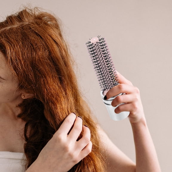 Vosarea 2Pcs Round Hairbrush Pink for Curl Training and Blow Drying with Scalp Massage