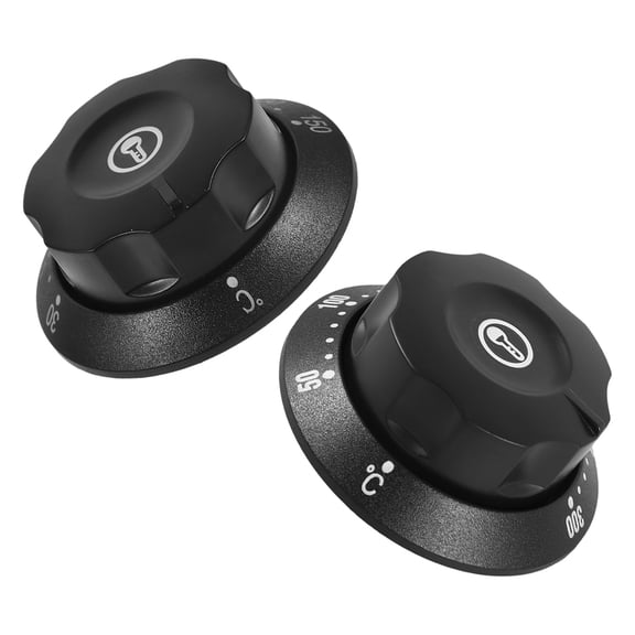 Vosarea 2pcs Universal Stove Thermostat Knob Replacement Plastic Black